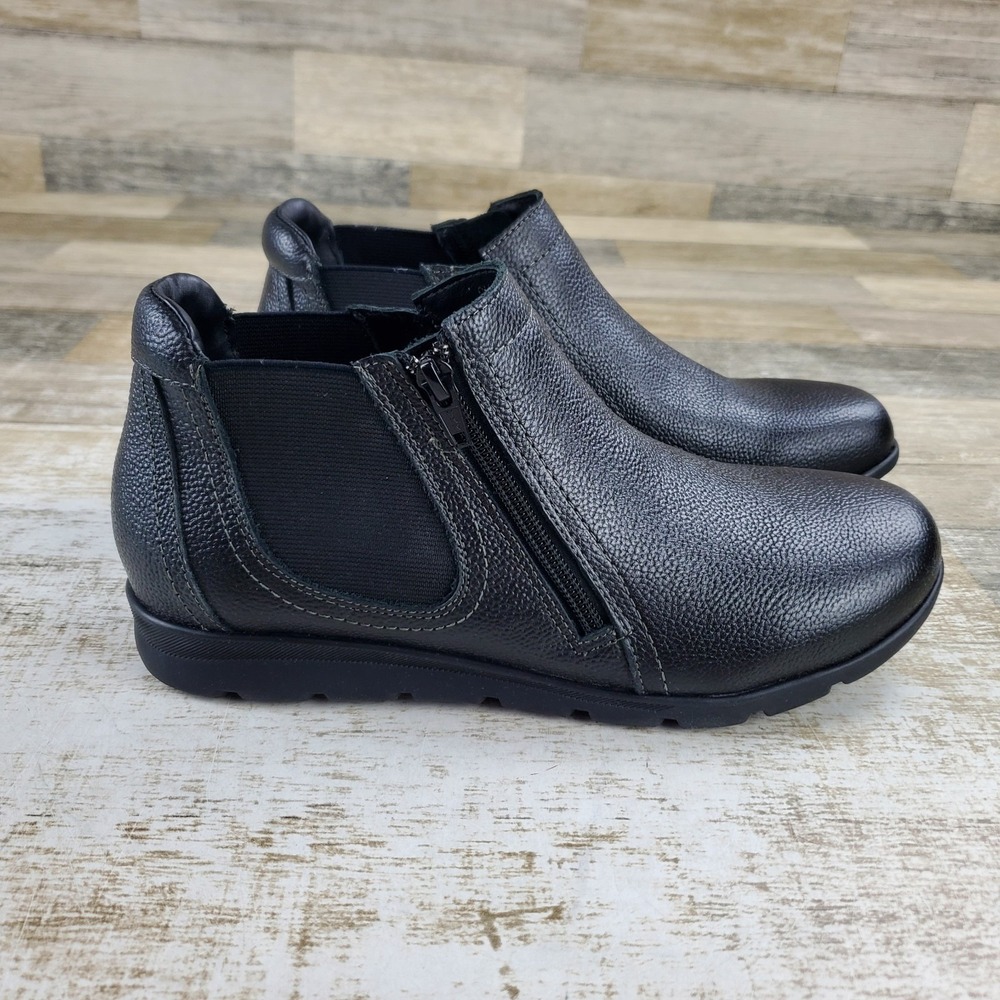 David Tate Popular Mens Casual Boot Sz 9.5 M Black Leather Side Zipper Comfort